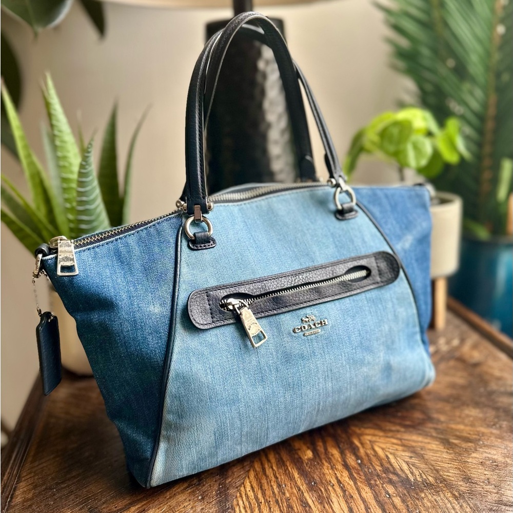 Coach Denim Prairie Satchel with Strap - Picture 3 of 16
